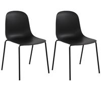 CLP Set di 2 Sedie Hardin, impilabili e resistenti alle intemperie, ideale per balcone, terrazza e sala da pranzo, Colore:nero