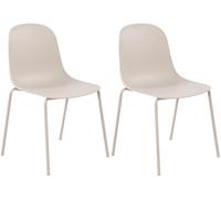 CLP Set di 2 Sedie Hardin, impilabili e resistenti alle intemperie, ideale per balcone, terrazza e sala da pranzo, Colore:grigio chiaro