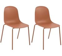 CLP Set di 2 Sedie Hardin, impilabili e resistenti alle intemperie, ideale per balcone, terrazza e sala da pranzo, Colore:terracotta