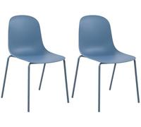 CLP Set di 2 Sedie Hardin, impilabili e resistenti alle intemperie, ideale per balcone, terrazza e sala da pranzo, Colore:blu