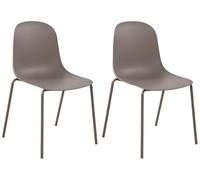 CLP Set di 2 Sedie Hardin, impilabili e resistenti alle intemperie, ideale per balcone, terrazza e sala da pranzo, Colore:tortora