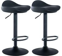 CLP Set di 2 sgabelli da bar Alisson - Altezza regolabile con poggiapiedi girevole a 360 gradi - Sgabello da banco ergonomico, Colore:nero