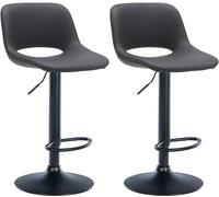 CLP Set di 2 sgabelli da bar Camden I rivestiti in similpelle, Colore:nero, Materiale base:Metallo nero opaco