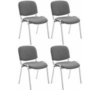 CLP Set Di 4 Sedie Ken Chrome Tessuto I Seduta Imbottita, Colore:grigio