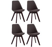 CLP Set di 4 sedie retrò Borneo V2 con rivestimento in tessuto e tappezzeria di alta qualità I Poltrone con struttura in legno, Colore:grigio scuro, Colore del telaio:noce