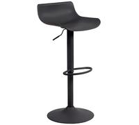 CLP Sgabello Alto Bar Aveiro In Polipropilene I Sgabello Cucina Girevole A 360° Dal Design Moderno I Sedia Penisola Regolabile 57-78 CM, Colore:nero