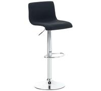 CLP - Sgabello Alto Hoover in Stoffa E Metallo I Sgabello Bar Design Regolabile 59-80 CM I Sedia Sgabello Cucina Girevole 360 con Schienale Nero