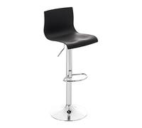 CLP Sgabello Alto Hover In Polipropilene E Metallo I Sgabello Bar Design Regolabile 59-80 CM, Colore:nero, Materiale base:Metallo effetto cromato