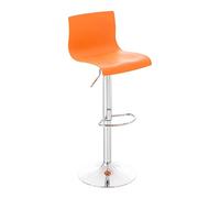 CLP Sgabello Alto Hover in Polipropilene E Metallo I Sgabello Bar Design Regolabile 59-80 CM, Colore:Arancione, Materiale Base:Metallo Effetto Cromato