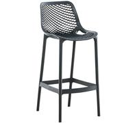 CLP Sgabello Alto Outdoor Air in Polipropilene I Sgabello Impilabile Alt. 75 CM I Sgabello Bar Carico Max 130 kg, Colore:Grigio Scuro