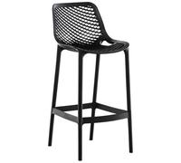 CLP Sgabello Alto Outdoor Air in Polipropilene I Sgabello Impilabile Alt. 75 CM I Sgabello Bar Carico Max 130 kg, Colore:Nero