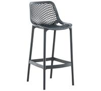CLP Sgabello Alto Outdoor Air in Polipropilene I Sgabello Impilabile Alt. 75 CM I Sgabello Bar Carico Max 130 kg, Colore:Grigio Scuro