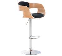 CLP Sgabello Alto Rétro Kingston Con Braccioli I Sgabello Bar Girevole In Stoffa E Legno Regolabile 63-77 CM, Colore:natura/nero