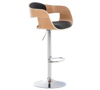 CLP Sgabello Alto Rétro Kingston Con Braccioli I Sgabello Bar Girevole In Stoffa E Legno Regolabile 63-77 CM, Colore:natura/grigio scuro