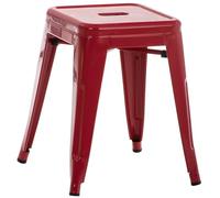 CLP Sgabello Armin I Sgabello in metallo, impilabile e facile da pulire I Sgabello impilabile, carico massimo 200 kg, Colore:rosso