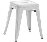 CLP Sgabello Armin I Sgabello in metallo, impilabile e facile da pulire I Sgabello impilabile, carico massimo 200 kg, Colore:bianco