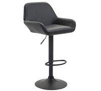 CLP Sgabello Bar Braga in Similpelle I Sedia Cucina Regolabile con Schienale E Braccioli I Sedia Sgabello Bancone, Colore:Nero, Colore della Cornice:Nero