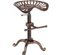 CLP Sgabello Bar Butch in Ghisa Design Industrial I Sgabello Bancone in Metallo con Poggiapiedi E Seduta Regolabili, Colore:Bronzo
