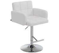 CLP - Sgabello Bar Design Los Angeles I Sedia Sgabello Imbottita In Similpelle I Sgabello Girevole Con Braccioli E Schienale I Sedia Poltroncina Bianc