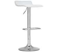 CLP Sgabello Bar Dyn Imbottito in Similpelle I Sedia Bancone Regolabile 60-78 CM I Sgabello Alto Girevole 360°, Colore:Bianco