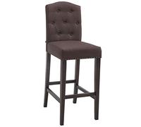 CLP Sgabello Bar E Cucina Louise Chesterfield I Sgabello Alto Imbottito In Stoffa I Sgabello Capitonné Design, Colore:marrone, Colore del telaio:antico