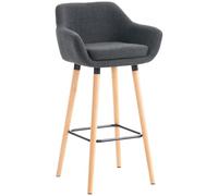 CLP Sgabello Bar Grant in Stoffa Sfoderabile I Sedia Alta Cucina Telaio in Legno di Faggio I Sgabello Bancone, Colore:Grigio Scuro