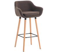 CLP Sgabello Bar Grant In Stoffa Sfoderabile I Sedia Alta Cucina Telaio In Legno Di Faggio I Sgabello Bancone, Colore:marrone