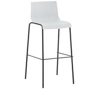 CLP - Sgabello Bar Hoover in Polipropilene I Sgabello Alto Design 4 Gambe in Metallo | Sedia Sgabello Impilabile con Schienale I Sgabello Bancone H 76