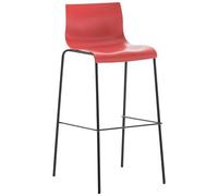 CLP - Sgabello Bar Hoover in Polipropilene I Sgabello Alto Design 4 Gambe in Metallo | Sedia Sgabello Impilabile con Schienale I Sgabello Bancone H 76
