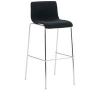 CLP - Sgabello Bar Hoover in Tessuto I Sgabello Alto Design 4 Gambe in Metallo I Sedia Sgabello Impilabile con Schienale I Sgabello Bancone H 76 CM Ne