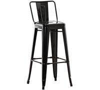 CLP Sgabello Bar In Metallo Mason I Sgabello Alto Da Bancone Con Telaio 4 Gambe I Sgabello Industrial Altezza Seduta 77 CM, Colore:nero