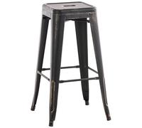 CLP - Sgabello Bar Joshua in Metallo I Sgabello Design Industriale E Scandinavian I Sgabello Senza Schienale Impilabile I Sgabello Bancone Alt. 77 CM