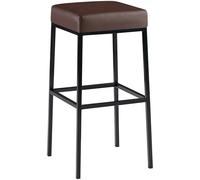 CLP Sgabello Bar Montreal Imbottito in Similpelle I Sgabello Panchetto Design Cucina Bar I Sgabello Bancone Alt. 80 CM, Colore:Marrone, Colore del Telaio:Nero