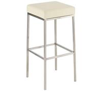CLP - Sgabello Bar Montreal Imbottito In Similpelle I Sgabello Panchetto Design Cucina O Bar Telaio 4 Gambe I Sgabello Bancone H 85 CM Crema Base Acci