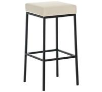 CLP - Sgabello Bar Montreal Imbottito In Similpelle I Sgabello Panchetto Design Cucina O Bar Telaio 4 Gambe I Sgabello Bancone H 85 CM Crema Base: Met