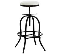 CLP - Sgabello Bar Radong Design Industriale In Metallo E Similpelle I Sedia Cucina Imbottita Regolabile 70-90 CM I Sgabello Bancone Rotondo Bronzo