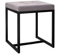 CLP Sgabello Barci I Sgabello Moderno | Sgabello Imbottito di Alta qualità con Struttura in Ferro Verniciato a Polvere Nero, Colore:Grigio, Materiale:Stoffa