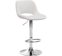 CLP Sgabello Camden I Rivestimento in velluto I Girevole, Colore:crema, Materiale base:Metallo effetto cromato