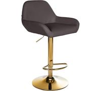 CLP Sgabello da Bar Braga in Ecopelle con Struttura in Oro I Regolabile in Altezza e Girevole a 360 I Sgabello da Bar Moderno con poggiapiedi, Colore:Marrone