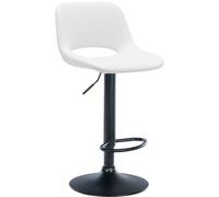 CLP Sgabello da bar Camden I rivestito in similpelle, Colore:bianco, Materiale base:Metallo nero opaco