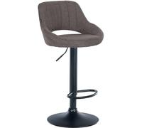 CLP Sgabello da bar con rivestimento in tessuto Milet I Sgabello da banco regolabile in altezza con struttura in metallo, Colore:grigio scuro, Colore del telaio:nero