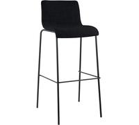 CLP Sgabello Bar Hover in Stoffa I Sgabello Alto Design 4 Gambe in Metallo I Sedia Sgabello Impilabile con Schienale, Colore:Nero, Colore del Telaio:Nero