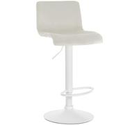 CLP Sgabello da Bar con Schienale Regolabile Hover, Poltroncina Imbottita con Rivestimento in Velluto, Sedia Girevole da Bancone in Metallo, Colore:Crema, Materiale Base:Metallo Bianco Opaco