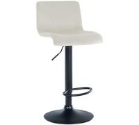 CLP Sgabello da Bar con Schienale Regolabile Hover, Poltroncina Imbottita con Rivestimento in Velluto, Sedia Girevole da Bancone in Metallo, Colore:Crema, Materiale Base:Metallo Nero Opaco