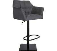 CLP Sgabello da bar Damaso con rivestimento in feltro I Sedia girevole regolabile in altezza, Colore:grigio, Colore del telaio:nero