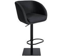 CLP Sgabello da bar Gambo felt I Sgabello da banco regolabile in altezza I Sgabello da bar con poggiapiedi, Colore:antracite, Colore del telaio:nero