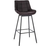 CLP Sgabello Da Bar Girevole Weston I Girevole A 90 Gradi Con Regolazione I Seduta Imbottita Con Motivo Trapuntato, Colore:marrone, Materiale:Ecopelle