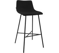 CLP Sgabello da Bar Imbottito Altona, Sedia da Bar con Schienale e poggiapiedi, Sgabello Moderno per Cucina, con Struttura in Metallo Nero, Colore:Nero, Materiale:Stoffa