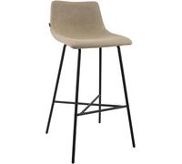 CLP Sgabello da Bar Imbottito Altona, Sedia da Bar con Schienale e poggiapiedi, Sgabello Moderno per Cucina, con Struttura in Metallo Nero, Colore:Tortora, Materiale:Stoffa