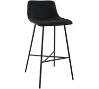 CLP Sgabello da Bar Imbottito Altona, Sedia da Bar con Schienale e poggiapiedi, Sgabello Moderno per Cucina, con Struttura in Metallo Nero, Colore:Nero, Materiale:Velluto